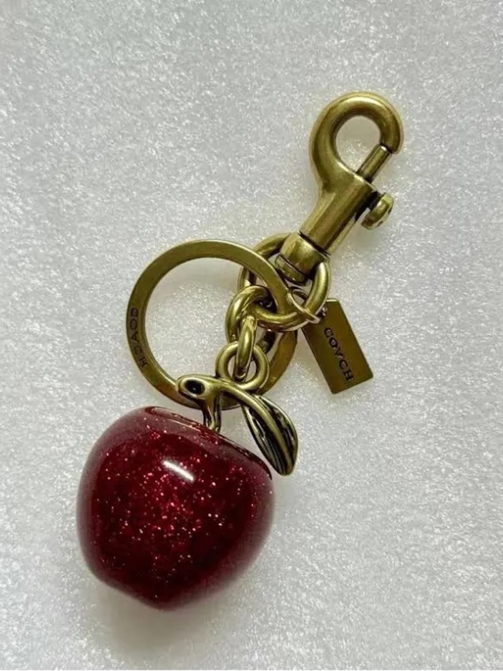 Vintage Coach branded Red Glitter Resin Apple